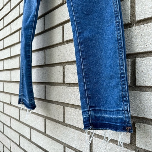 Madewell 10” High Rise Skinny Jeans Size 25 Blue Button Fly Raw Hem Tencel Denim - Picture 4 of 12